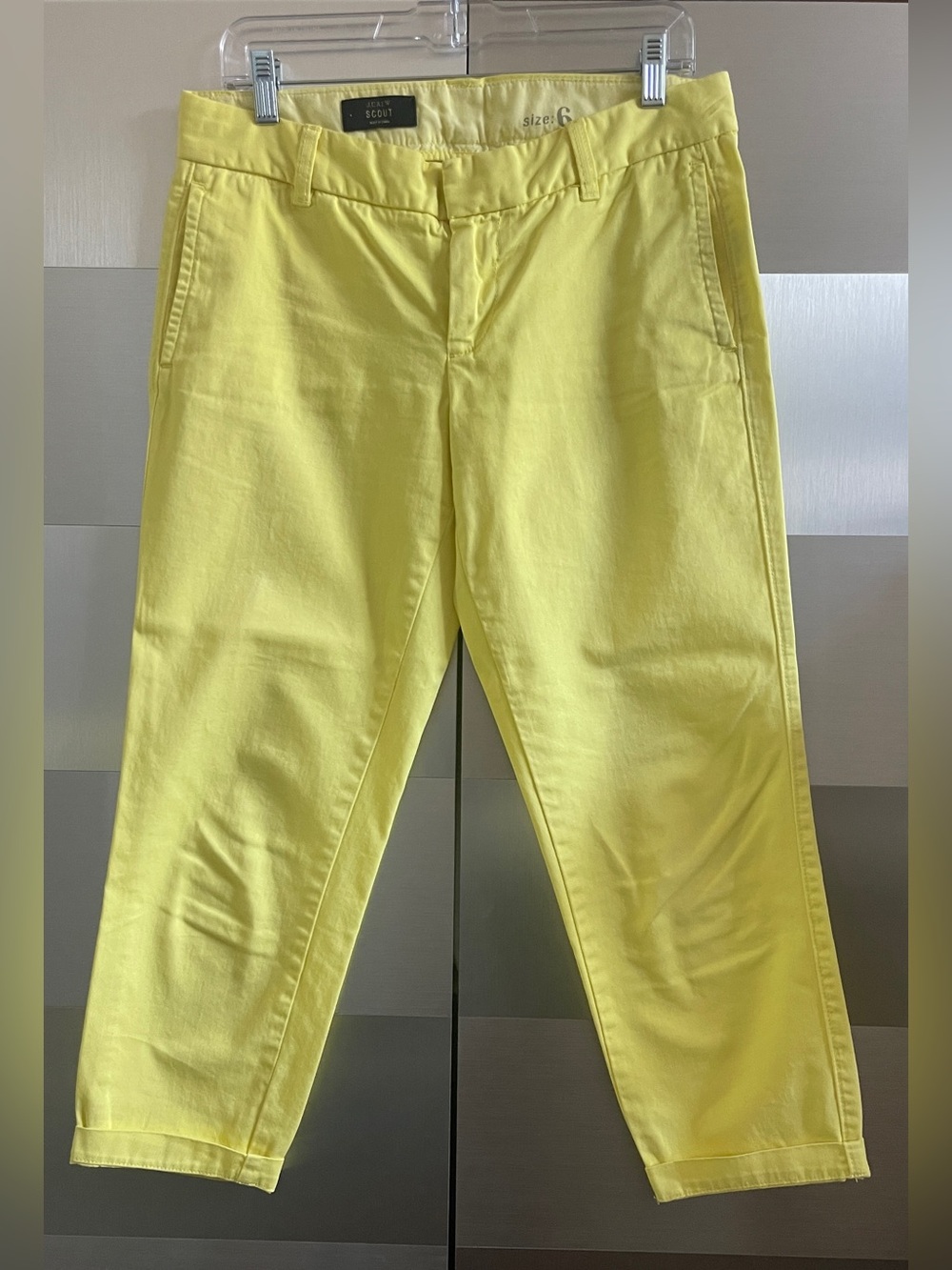 J. Crew Bright Yellow Cropped Chinos Jeans